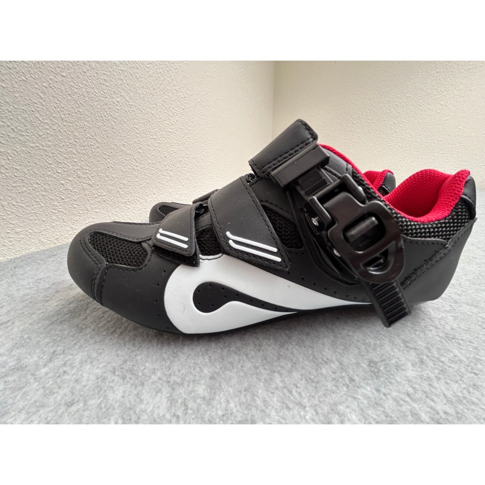 Peloton Cycling Shoes Black White Red Indoor Bike Shoes Size 38 with Cleats